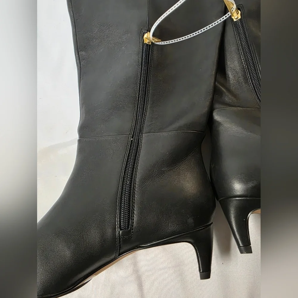 Vince Camuto Iana Black Leather Over the Knee Boots Womens Size 7 Wide Calf